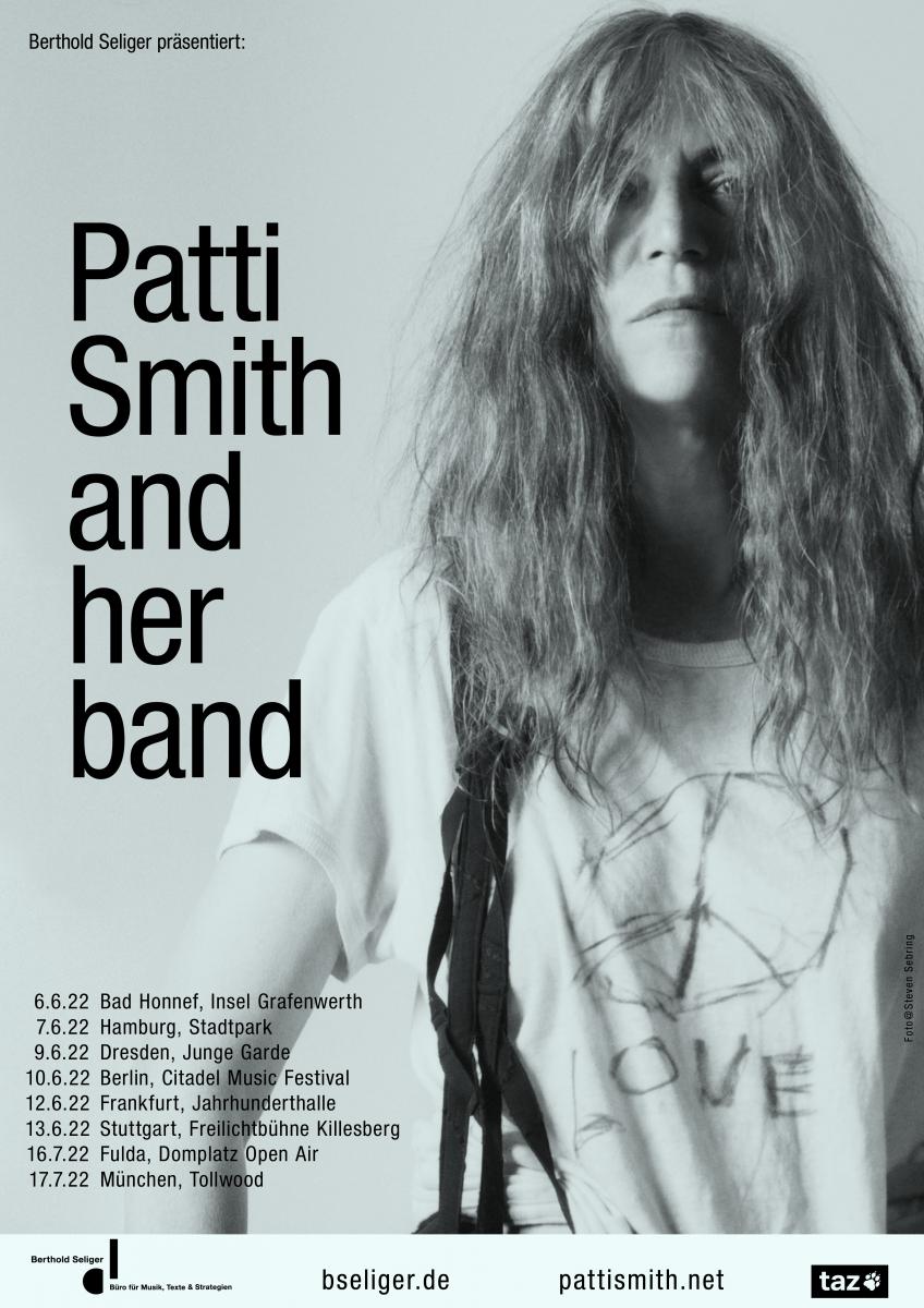Patti Smith and her band: Deutschland-Tournee auf 2022 verschoben! |  Konzertagentur Seliger